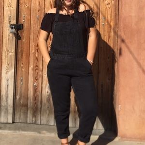 Black denim/jean overalls